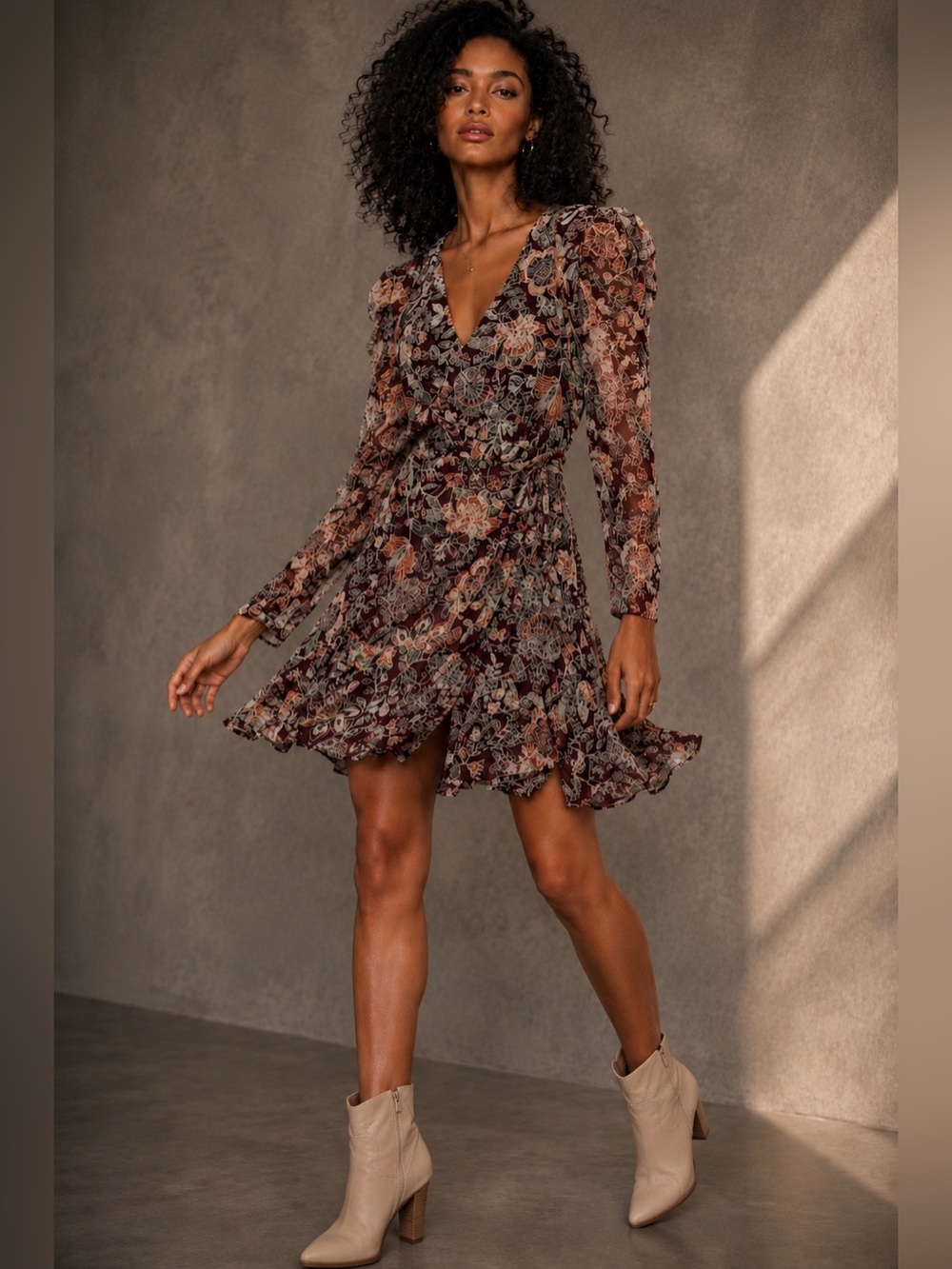 Nordstrom BB Dakota by Steve Madden Women's Fancy That Floral Faux Wrap Dress